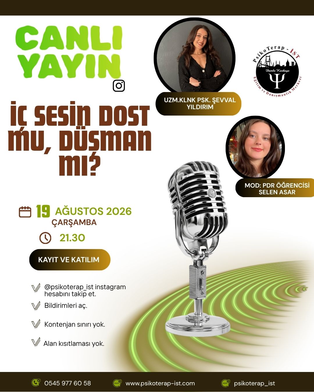 🎙️ CANLI YAYIN | İç Sesim Dost mu, Düşman mı?
